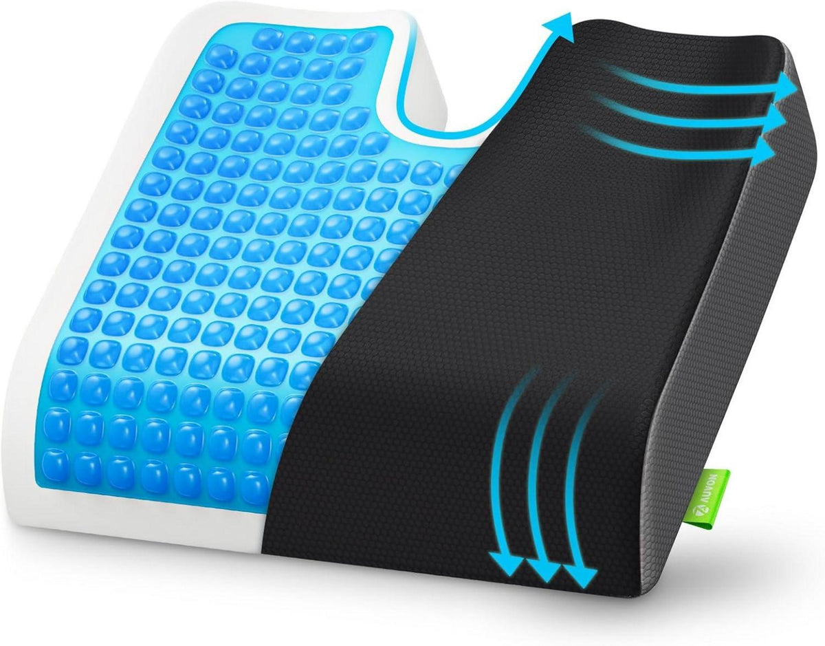 Gel Sitzkissen Memory-Schaum Rutschfest XL-Kissen für Bürostühle