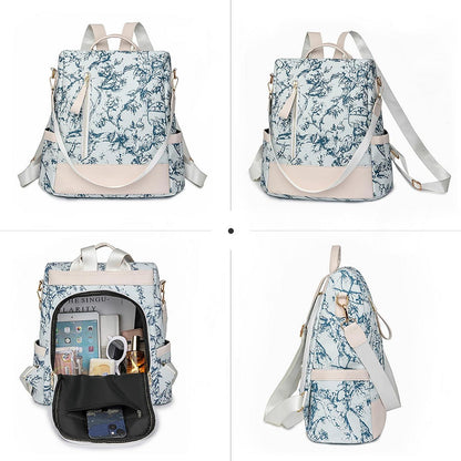 Wasserdichter Anti-Diebstahl Rucksack Damen – Beige Cityrucksack 32x14x33cm