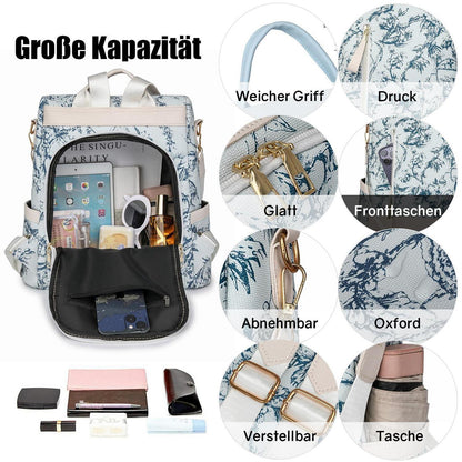 Wasserdichter Damen Rucksack – Anti-Diebstahl Schulrucksack Schwarz
