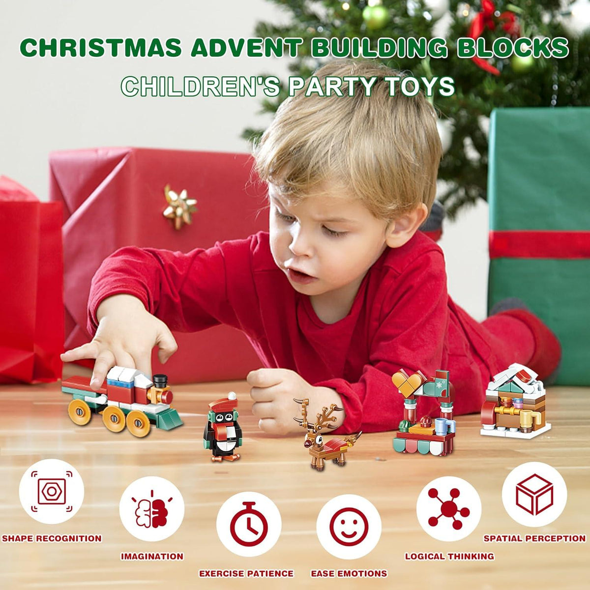 Weihnachts-Adventskalender für Kinder 2024 Bausteine 24-Tage