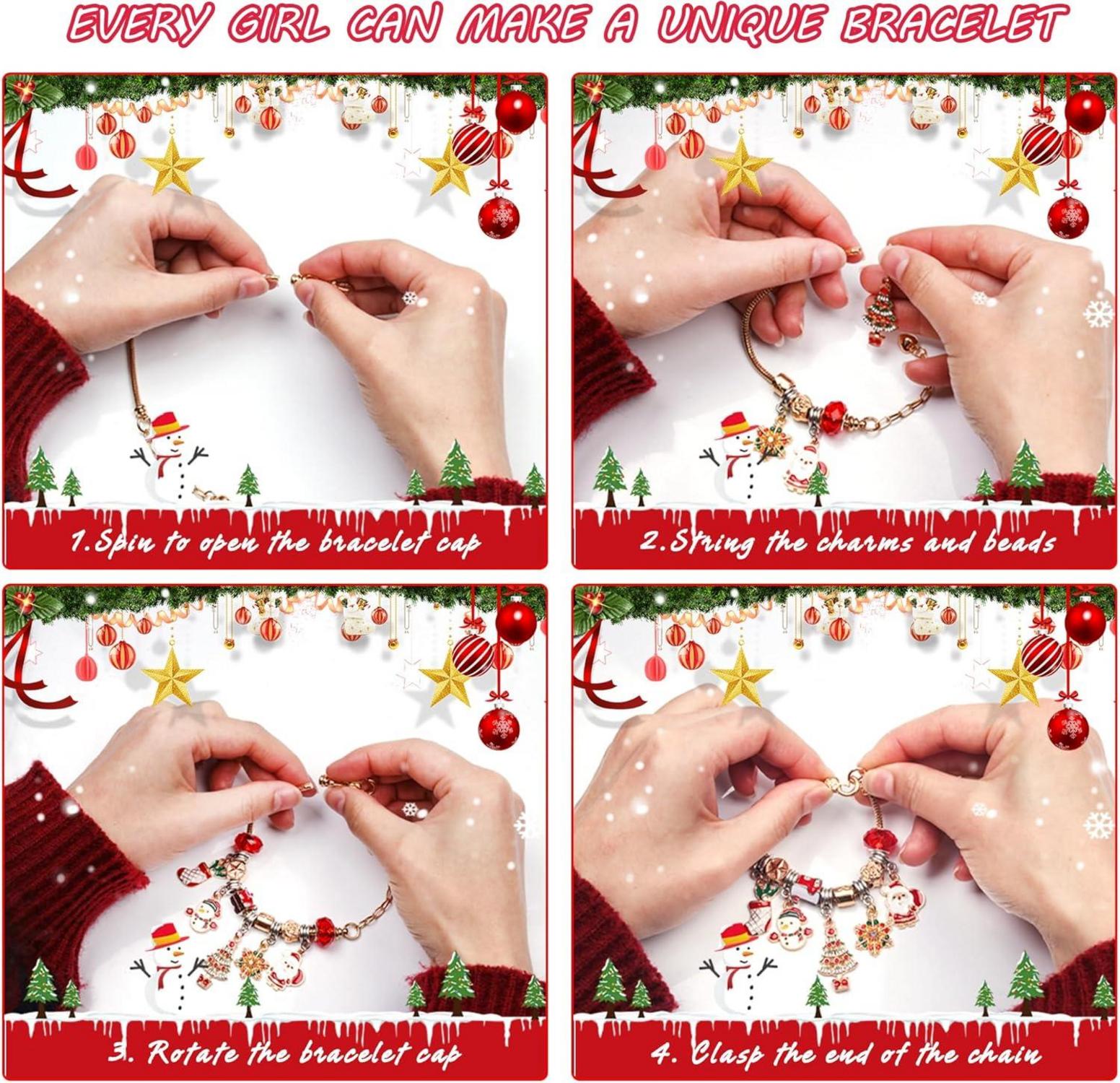 Weihnachts-Adventskalender für Kinder ab 3 Jahren mit DIY-Armband-Spielzeug