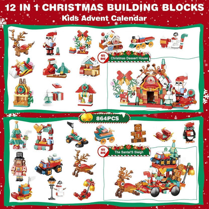 Weihnachts-Adventskalender 2024 für Kinder - Bausteine