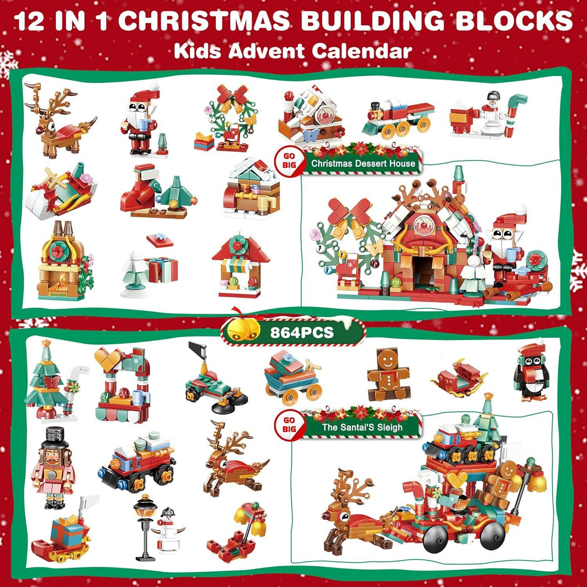 Weihnachts-Adventskalender Bausteine 24-Tage-Überraschungen