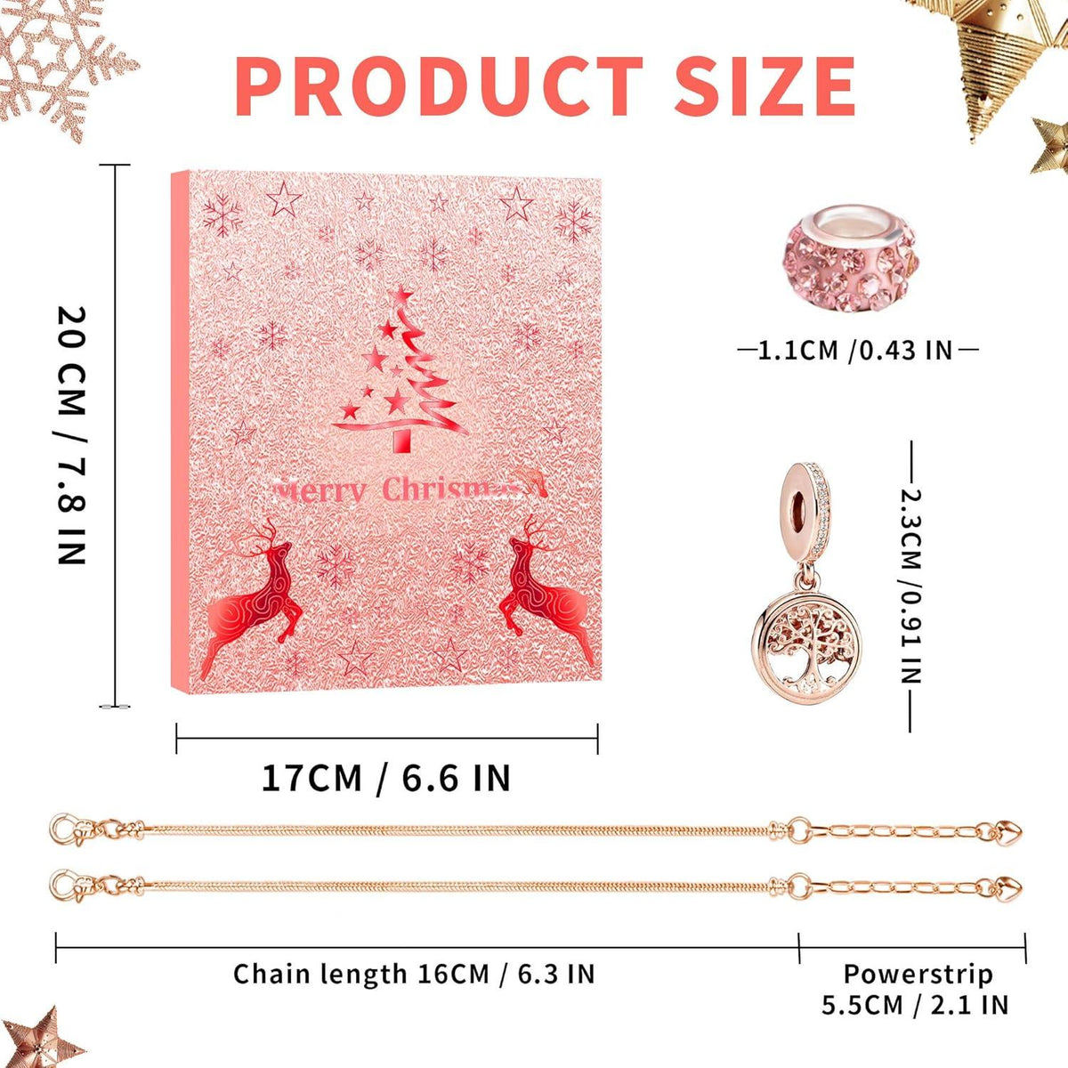 Adventskalender Mädchen 2024, DIY Schmuck Bastelset 24 Türchen