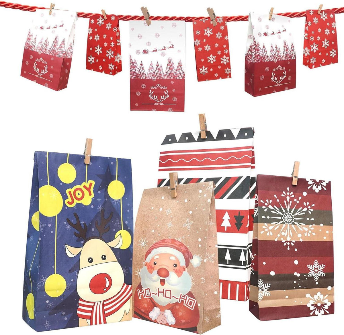 DIY Adventskalender Geschenktüten Weihnachten Zuckerstoffe Tiere