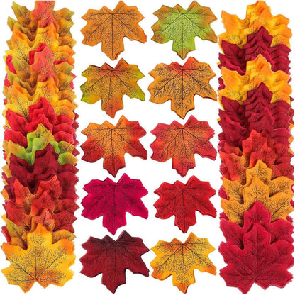 Herbstdeko 200 Stück Herbstblätter Filz Ahorn Girlande Decoration