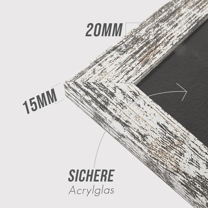 Vintage Weiß Bilderrahmen 40x60cm 3er Set Holzrahmen MDF
