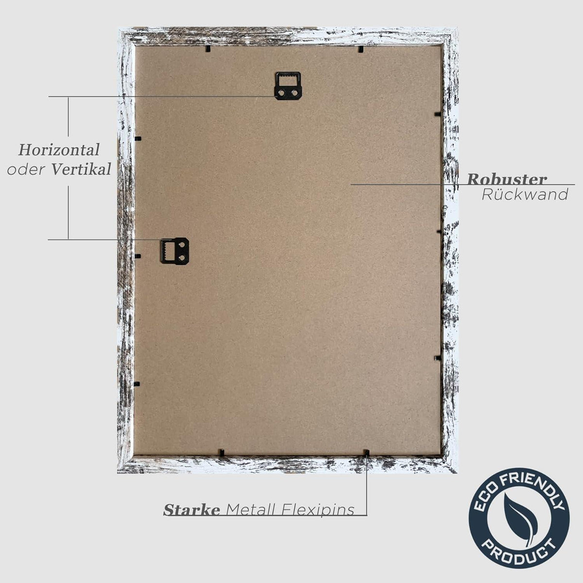 Bilderrahmen 30x40cm Vintage Weiß Holz Fotorahmen 3er Set
