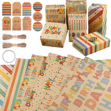 Geschenkpapier Geburtstag Fröhliche Designs, 6 Blatt 50x70cm mit