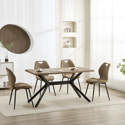 Esszimmerstühle 2er Set – Polsterstühle im skandinavischen Stil Khaki