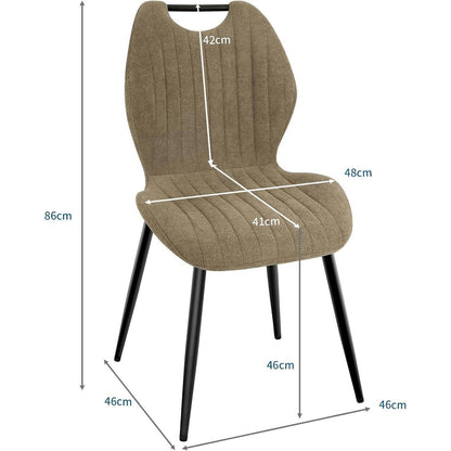 Esszimmerstühle 2er Set – Polsterstühle im skandinavischen Stil Khaki