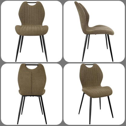 Esszimmerstühle 2er Set – Polsterstühle im skandinavischen Stil Khaki