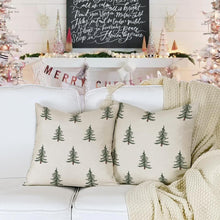 YCOLL Weihnachten Kissenbezug Set 40x40 cm Leinen Dekokissen