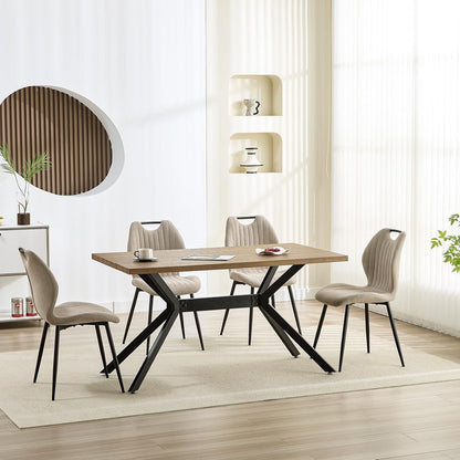 Esszimmerstühle Set 4 – Polsterstühle Grau/Braun, Skandi-Stil