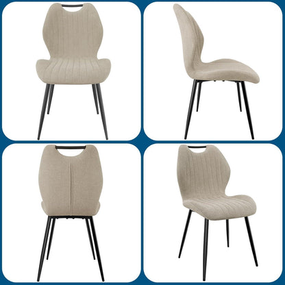 Esszimmerstühle Set 4 – Polsterstühle Grau/Braun, Skandi-Stil