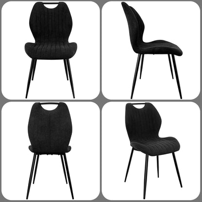 Esszimmerstühle 6er Set – Polsterstühle Schwarz, Skandinavisch