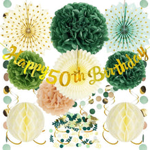 Geburtstagsdeko 50 Grün Gold Happy Birthday Party Set