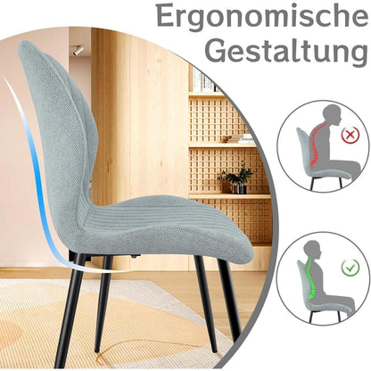 Esszimmerstühle Set 4 – Polsterstühle Grau, Skandi-Stil