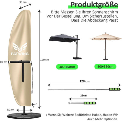 Sonnenschirm Schutzhülle 600D Oxford, 2-4m, Winddicht & UV-Schutz