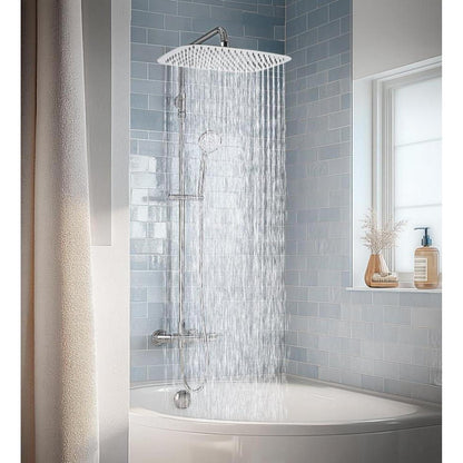 Edelstahl Regendusche Rechteckig 30x20cm Chrom Anti-Kalk