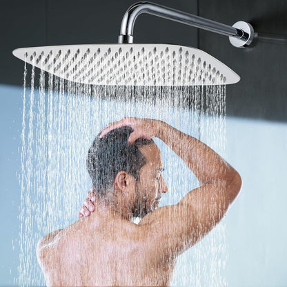 Edelstahl Regendusche Rechteckig 30x20cm Chrom Anti-Kalk