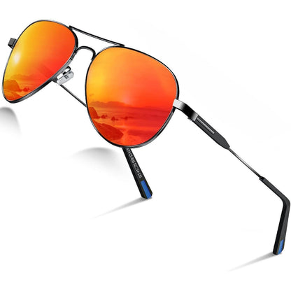Piloten Sonnenbrille Herren Damen Polarisiert Metall Retro UV400