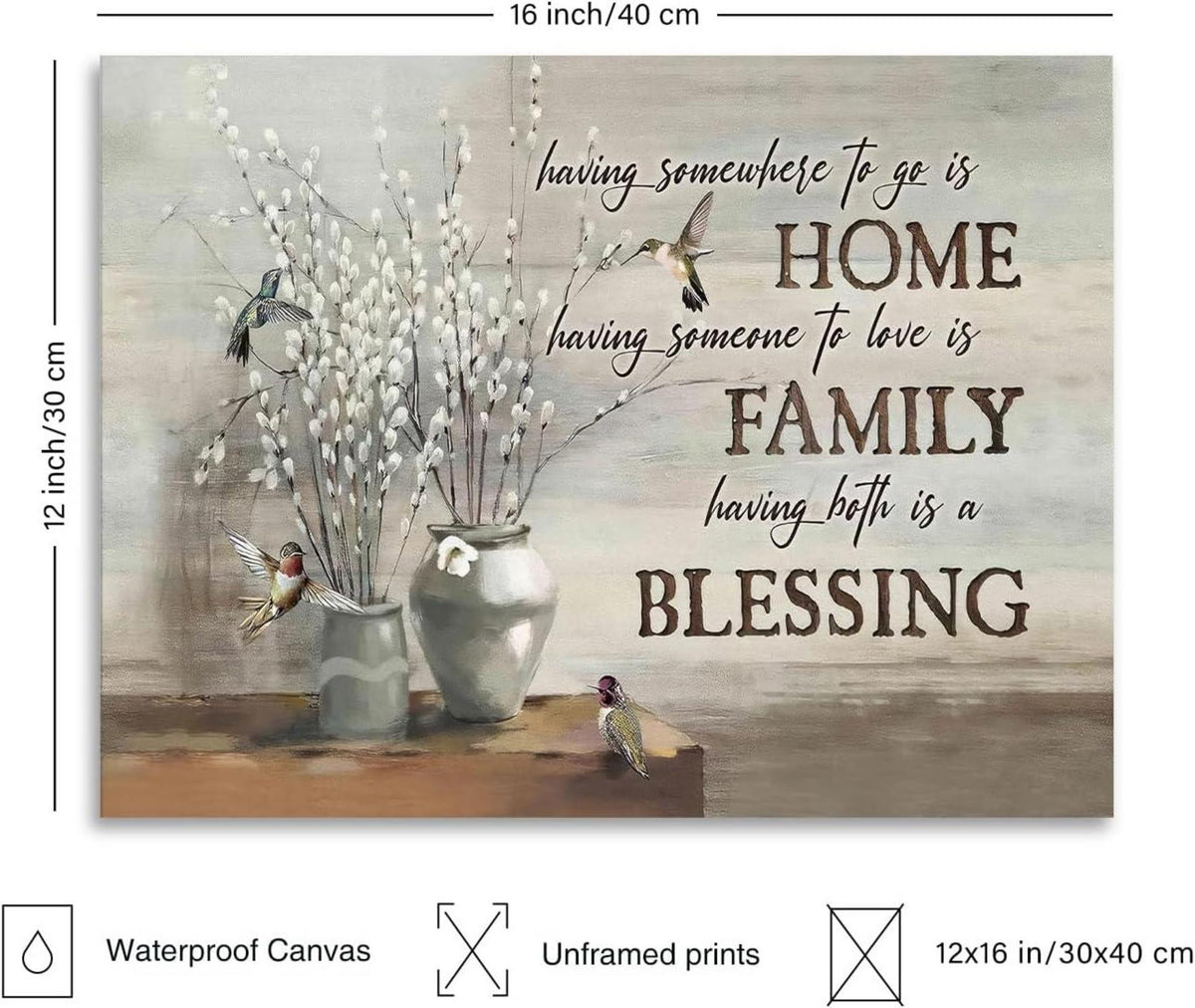 Blumen Vögel Vintage Wand Poster 12x16 Motivation Zitate Dekor