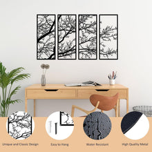 Baum des Lebens Metall Wanddeko 4er Set Klein