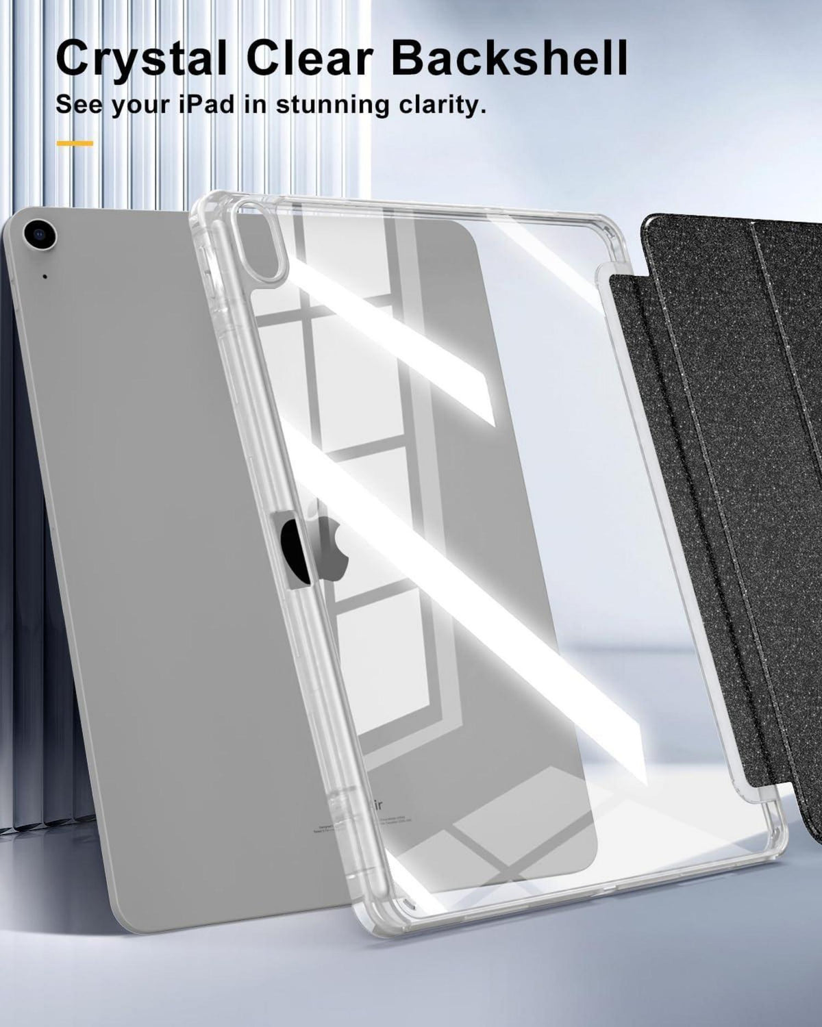 Hülle für New iPad Air 13 Zoll 2024 mit Stifthalter, Transparent, Auto