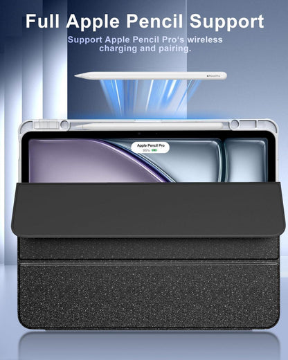 TiMOVO Schutzhülle für iPad Air 13 Zoll 2024 Stifthalter Glitter Schwarz