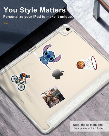 Hülle für iPad Air 13 Zoll 2024 Stifthalter Schutzhülle Transparent White