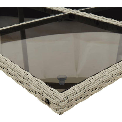Garten Essgruppe 7-TLG. Poly Rattan Hellgrau mit Kissen