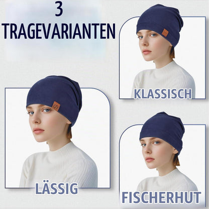 Damen Herren Beanie Mütze aus Baumwolle, dünn und atmungsaktiv