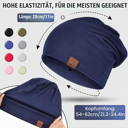 Damen Herren Beanie Mütze aus Baumwolle, dünn und atmungsaktiv
