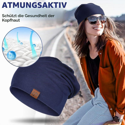Damen Herren Beanie Mütze aus Baumwolle, dünn und atmungsaktiv