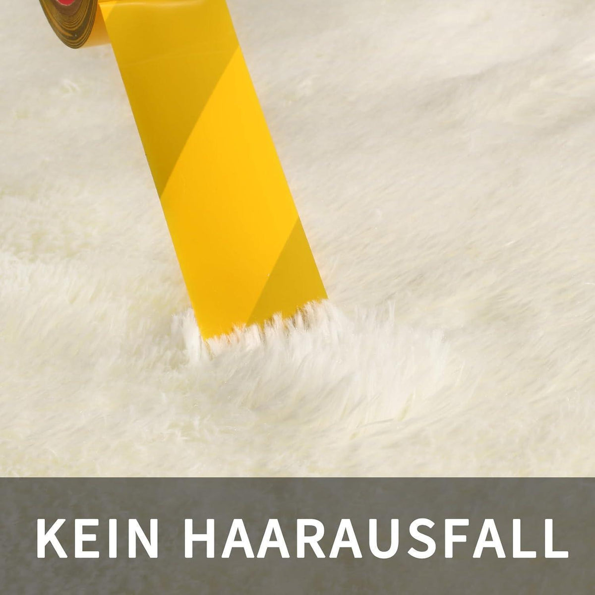 Hochflor Teppich Creme 275x370 – Flauschiger Wohnzimmerteppich Anti-Rutsch