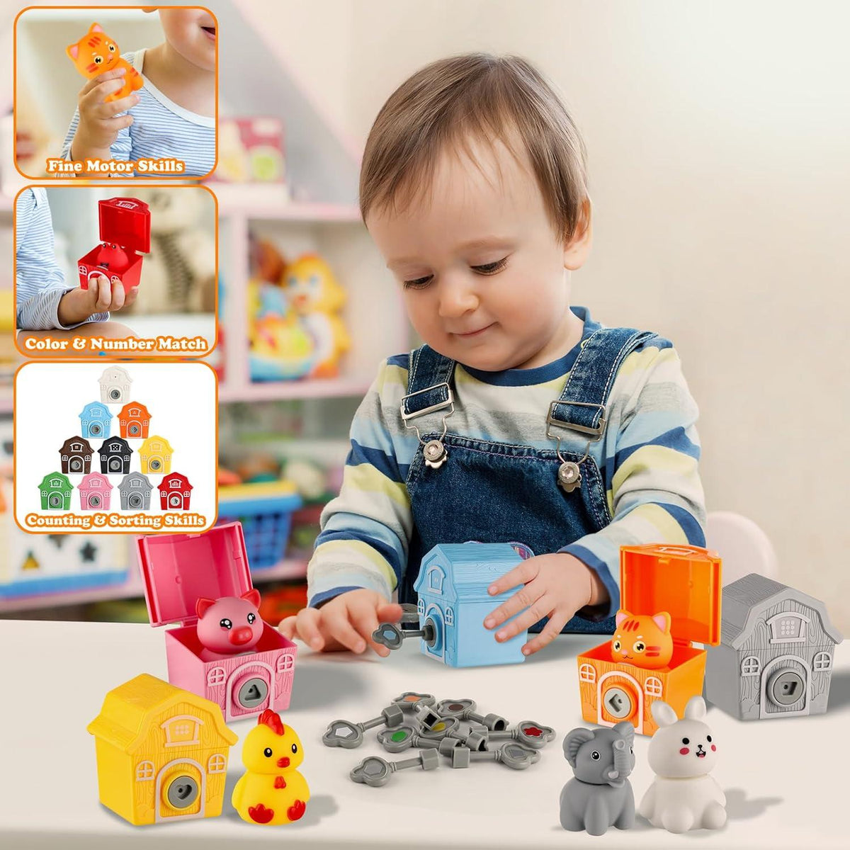 Montessori Spielzeug Kinder ab 3 Jahre 20-teiliges Bauernhoftiere Set