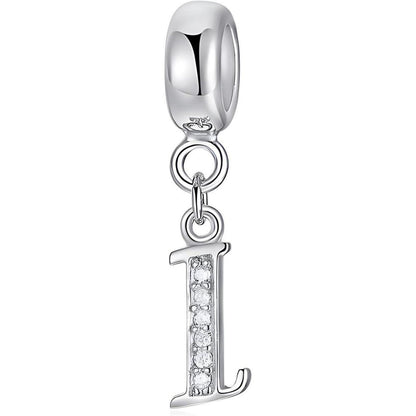 925 Sterling Silber Initial Charm Anhänger für Damen, Buchstabe A-Z