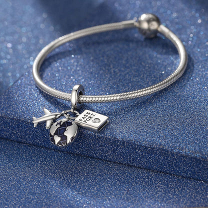 925 Sterling Silber Charm Anhänger Schmetterling Herz Zirkonia