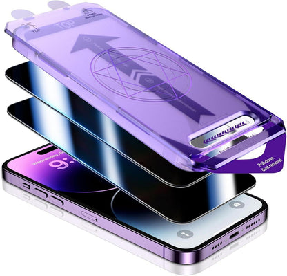 Panzerfolie iPhone Sichtschutz 9H Bruchsicher Spy 2 Stück Schwarz