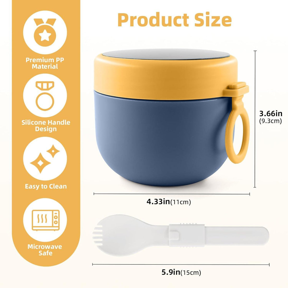 Müslibecher to go Kinder Snackboxen 600ml+50ml Nordic Blau