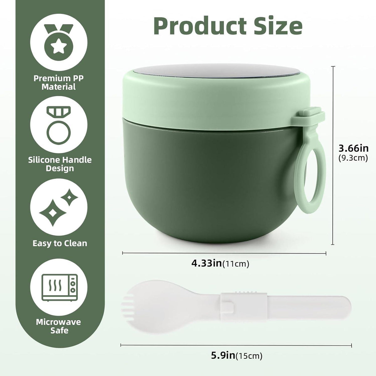 Müslibecher to go mit Klapplöffel und Deckel, 650ml, Nordic