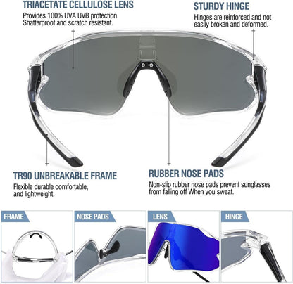 Kinder Sport Sonnenbrille UV400 TR90 Rahmen DK268 Blau