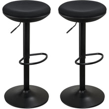 Höhenverstellbare Barhocker 2er Set mit Rückenlehne, Schwarz