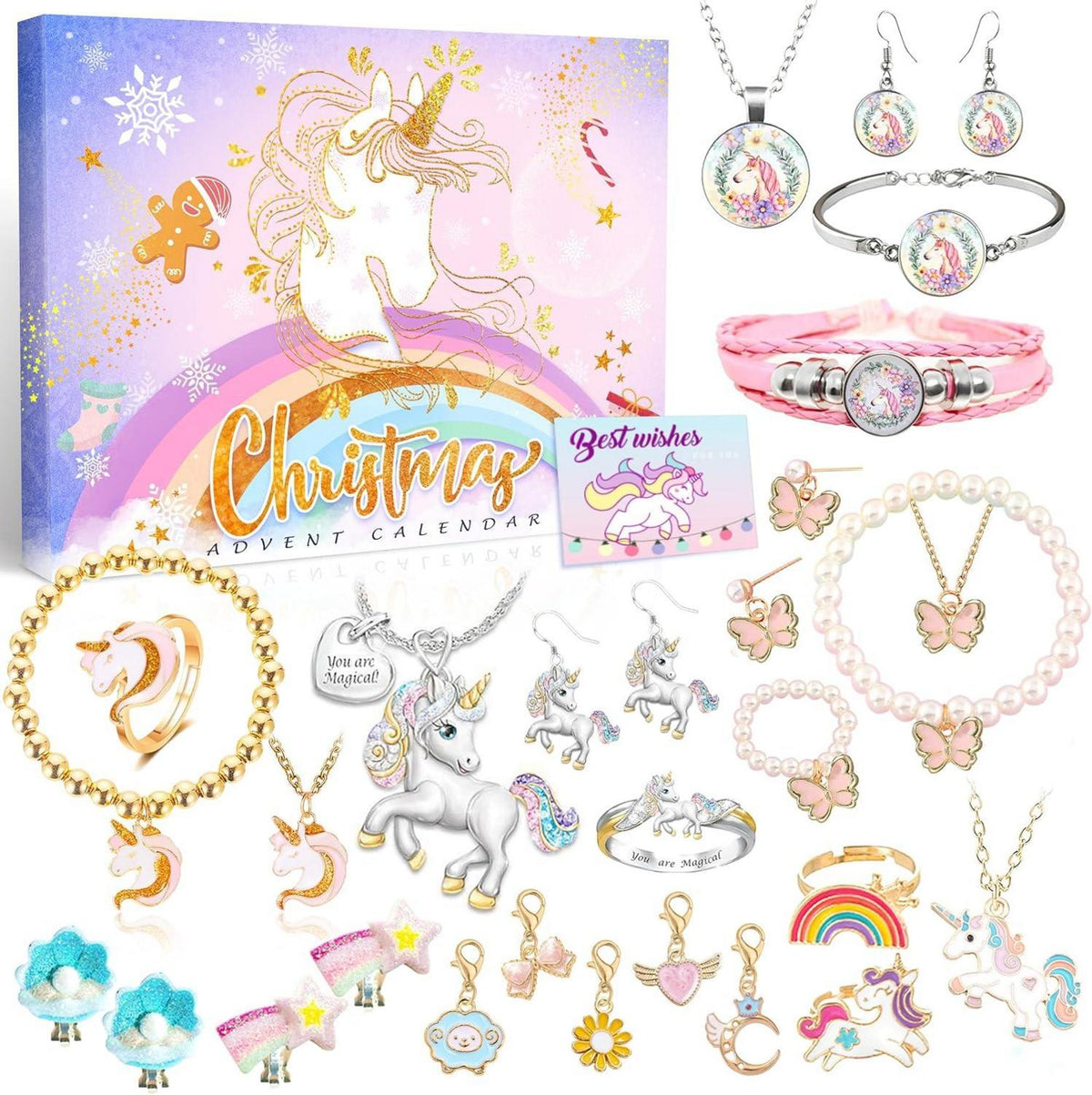 Adventskalender Mädchen Einhorn Schmuck Weihnachten Geschenk