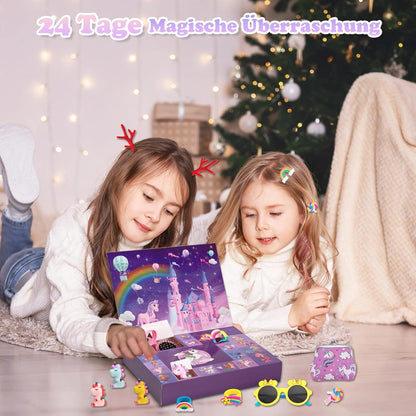Mädchen Adventskalender 2024 Haarschmuck Armbänder Geldbörse