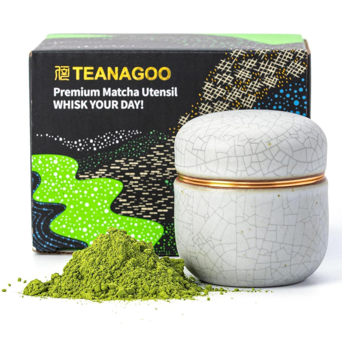 Tragbarer Matcha-Tee-Kanister | 2,8 oz | Keramik & Aluminium