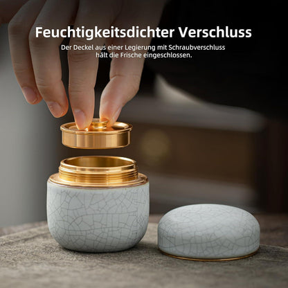 Tragbarer Matcha-Tee-Kanister | 2,8 oz | Keramik & Aluminium
