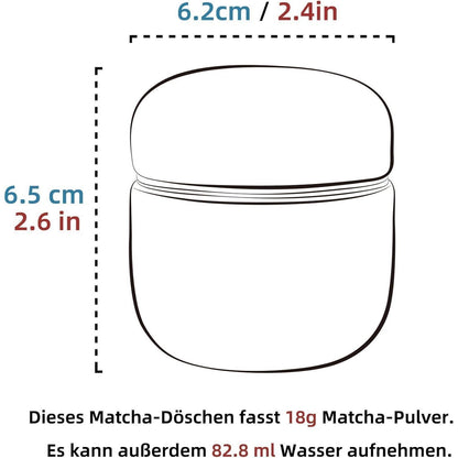 Tragbarer Matcha-Tee-Kanister | 2,8 oz | Keramik & Aluminium