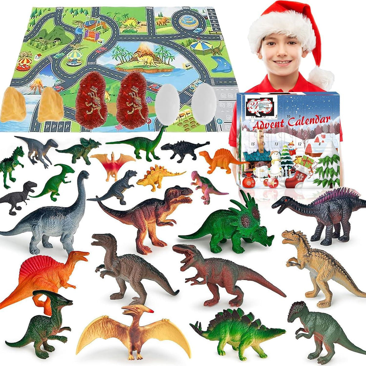 Brezoy Adventskalender Dinosaurier Spielzeug für Kinder 2024
